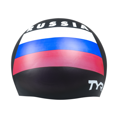 Шапочка для плавания Russia Silicone Swim Cap, силикон, LCSRUS/001,черный